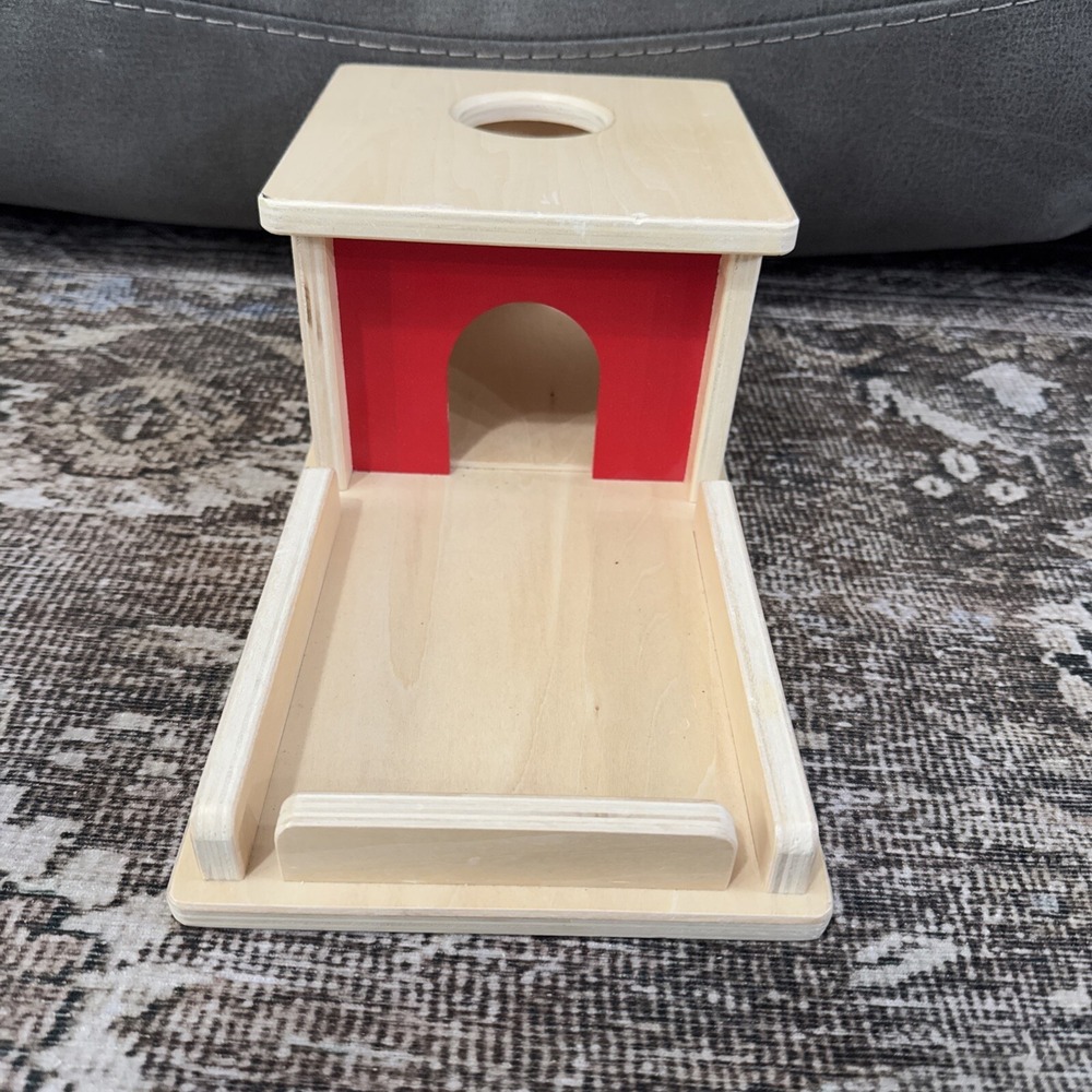 Montessori Toys for Babies Object Permanence Box Wooden‎ Ball Drop To No Ball
